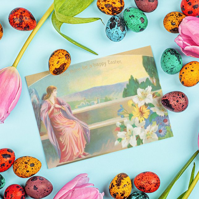 Cartão Postal Vintage Páscoa Angel (Criador carregado)