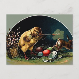 Cartão Postal Vintage Páscoa vitoriana