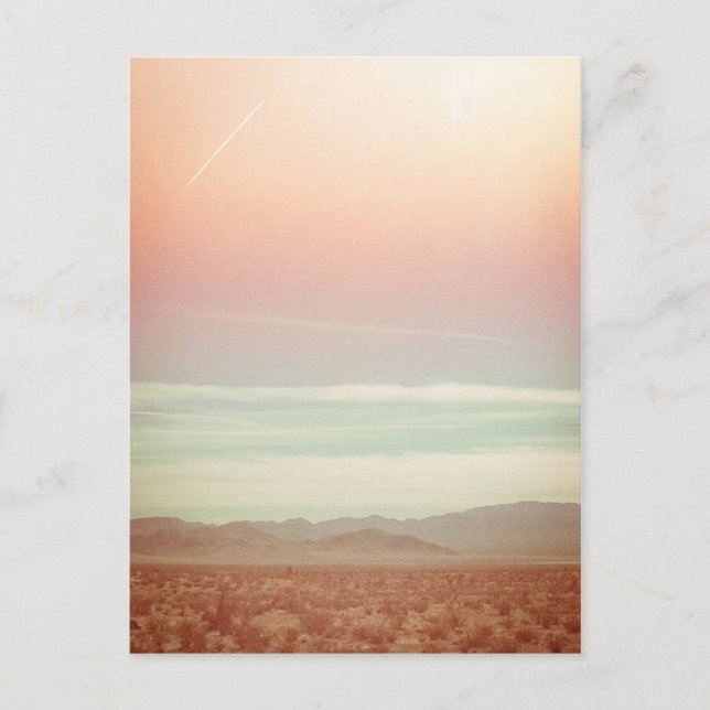 Cartão Postal Vintage Pastel Ocean Beach Sunset (Frente)