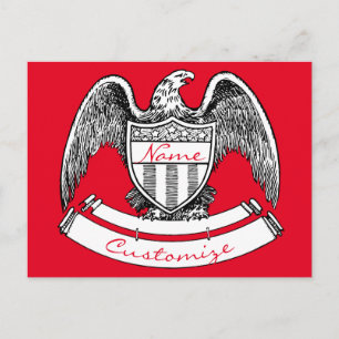 Cartão Postal Vintage Patriotic Eagle PlaqueThunder_Cove