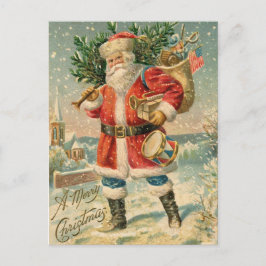 Cartão postal Vintage Patriótico Santa Claus