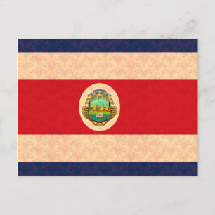 Cartão Postal Vintage Pattern Costa Rica Flag