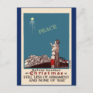 Cartão Postal Vintage Peace Christmas por volta de 1918 arte alt