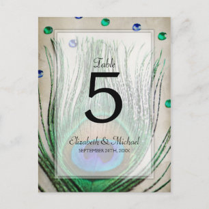 Cartão Postal Vintage Peacock Jewels Tan Núm. Tabela Casada