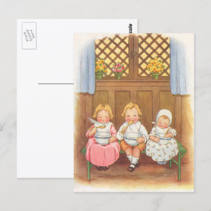 Cartão Postal Vintage Pease Porridge Hot Childreny Nursery Rhyme