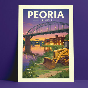 Cartão Postal Vintage Peoria Illinois