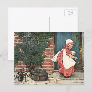 Cartão Postal Vintage Pequena Miss Muffet Spider Rhyme
