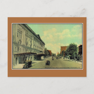 Cartão Postal Vintage Philadelphia Broad Street, Ópera