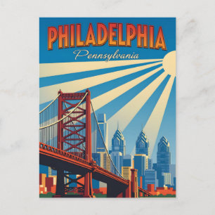 Cartão Postal Vintage Philadelphia Pensilvânia