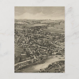 Cartão Postal Vintage Pictorial Map of Caribbean Maine (1893)