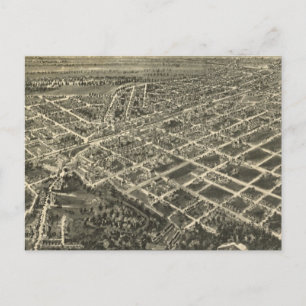 Cartão Postal Vintage Pictorial Map of Rocky Mount NC (1907)