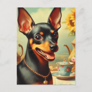 Cartão Postal Vintage Pinscher Painting