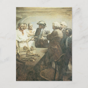 Cartão Postal Vintage Pirates, Preparing for Mutiny by NC Wyeth