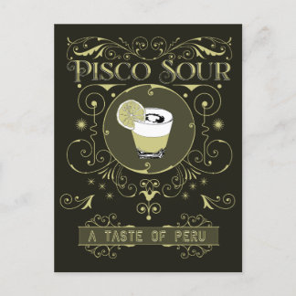 Cartão Postal Vintage Pisco Sour