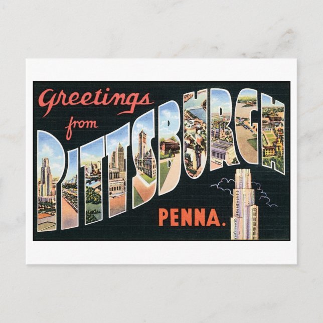 Cartão postal Vintage Pittsburgh (Frente)