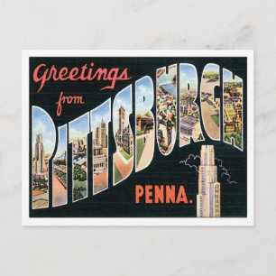Cartão Postal Vintage Pittsburgh Pensilvânia