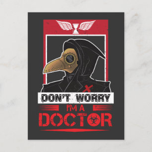 Cartão Postal Vintage Plague Doctor Goggles Steampunk Apocalypse