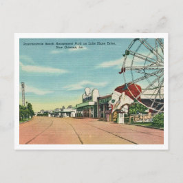 Cartão Postal Vintage Pontchartrain Beach New Orleans Amusement