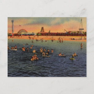 Cartão Postal Vintage Pontchartrain Beach Trabalho de arte