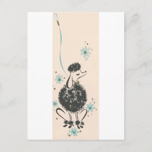 Cartão Postal Vintage Poodle