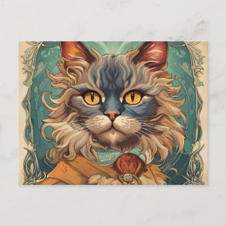 Cartão Postal Vintage Pop Art Louis Wain Estilo Retroativo