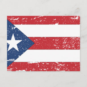 Cartão Postal Vintage Porto Rico Flag