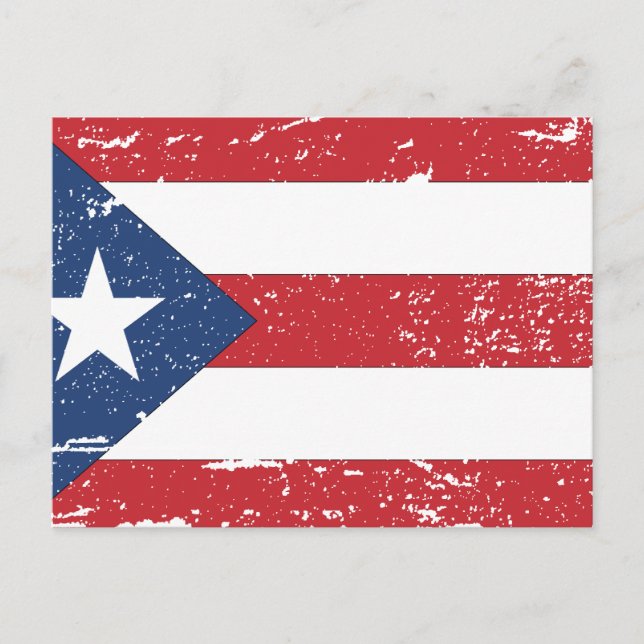 Cartão Postal Vintage Porto Rico Flag (Frente)