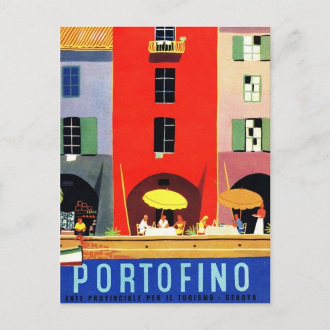 Cartão Postal Vintage Portofino Genebra Italia (Frente)