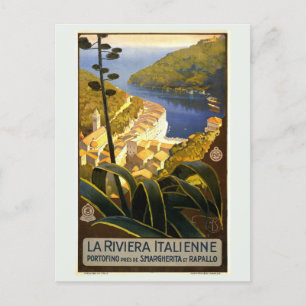 Cartão Postal Vintage Portofino Itália Viagem da Riviera italian