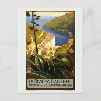 Cartão Postal Vintage Portofino Itália Viagem da Riviera italian