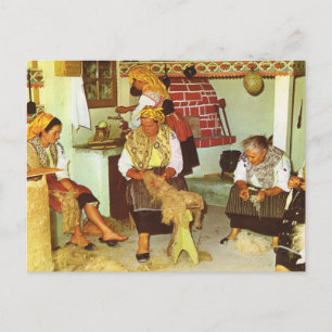 Cartão Postal Vintage Portugal, Damas girando