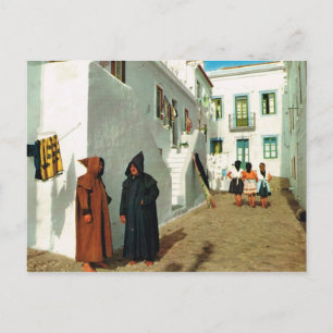 Cartão Postal Vintage Portugal, Nazare, Viúvas, Casas Brancas