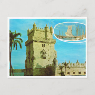 Cartão Postal Vintage Portugal, Torre de Jeronimos monstery,