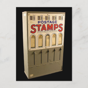 Cartão Postal Vintage Postage Stamp Vending Machine