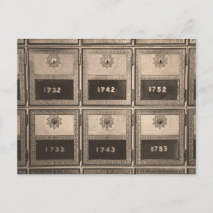 Cartão Postal Vintage postar caixas de escritório com travas de