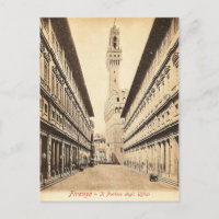 Vintage Postcard, Firenze-Il Portico degli Uffizi