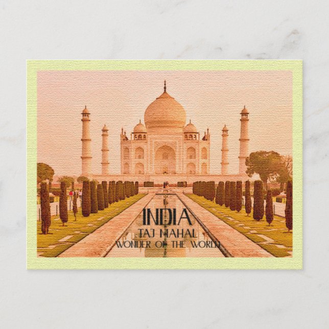 Cartão Postal Vintage Postcard Taj Mahal Índia (Frente)