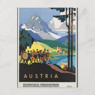 Cartão Postal Vintage - Poster de viagens da Áustria