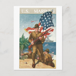 Cartão Postal Vintage Poster Militar dos EUA, Cartões, Presente