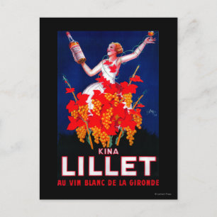 Cartão Postal Vintage PosterEurope de Lillet das kinas