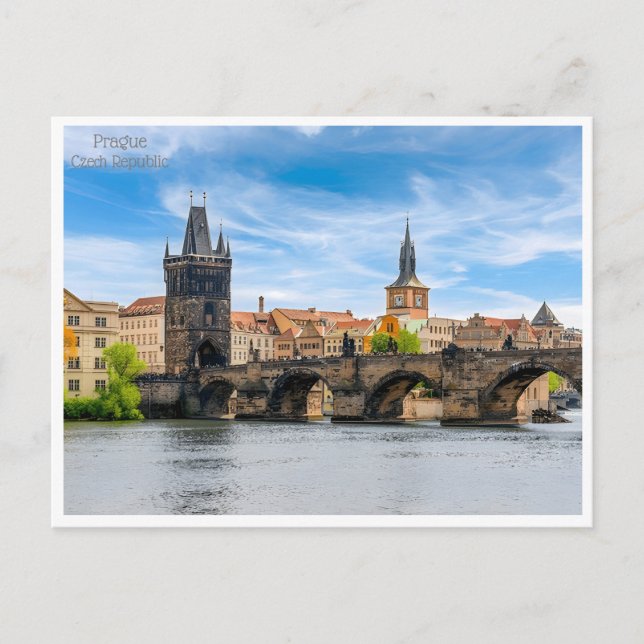 Cartão Postal vintage praga República Checa République tchèque (Frente)