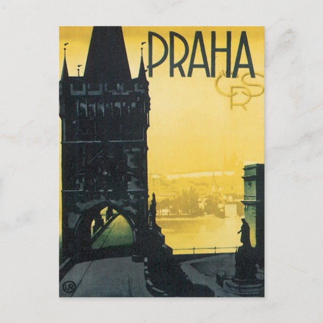 Cartão Postal Vintage Praha (Frente)