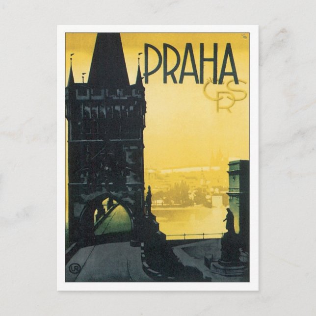 Cartão Postal Vintage Praha (Frente)