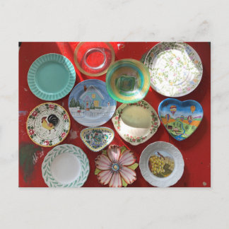 Cartão Postal Vintage pratos postais