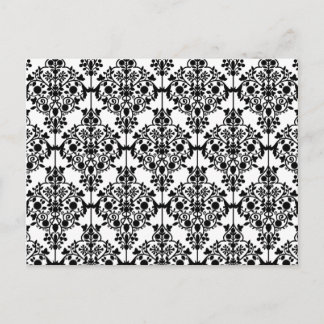 Cartão Postal Vintage preto da cor damasco 1 floral