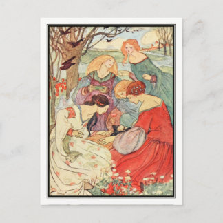 Cartão Postal Vintage Prince e Maidens por Florence Harrison