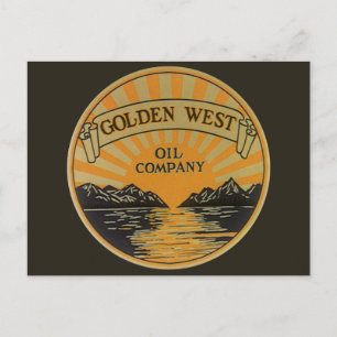 Cartão Postal Vintage Product Label Art, Ouro West Oil Company