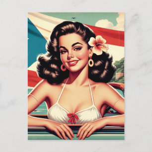 Cartão Postal Vintage Puerto Rican Girl