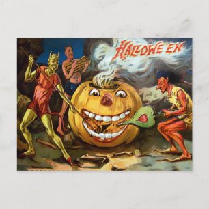Cartão postal Vintage Pumpkin Halloween