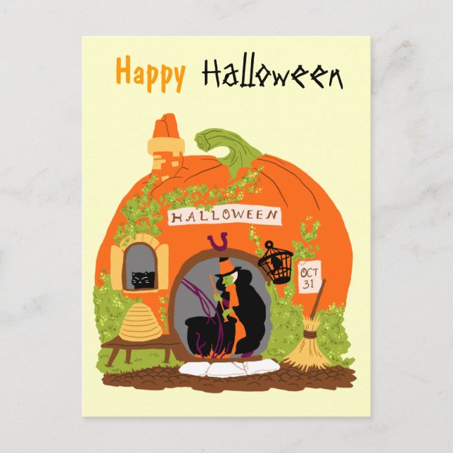 Cartão Postal Vintage Pumpkin House (Frente)